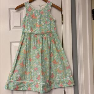 Heartstrings Girls Dress Preppy Pastel Butterfly Floral Jumper. Sleeveless Sz 8